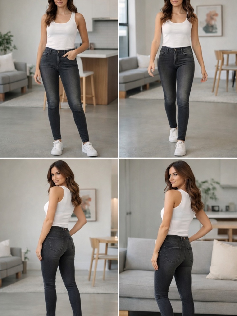 Hudson Natalie Super Skinny Jeans Size 25 Black Gray Wash Mid Rise Stretch